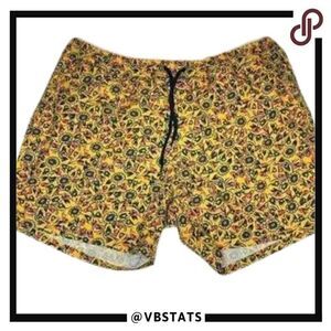 J Crew Yellow-Pink-Blue Floral Print Swim Trunks‎ size XL